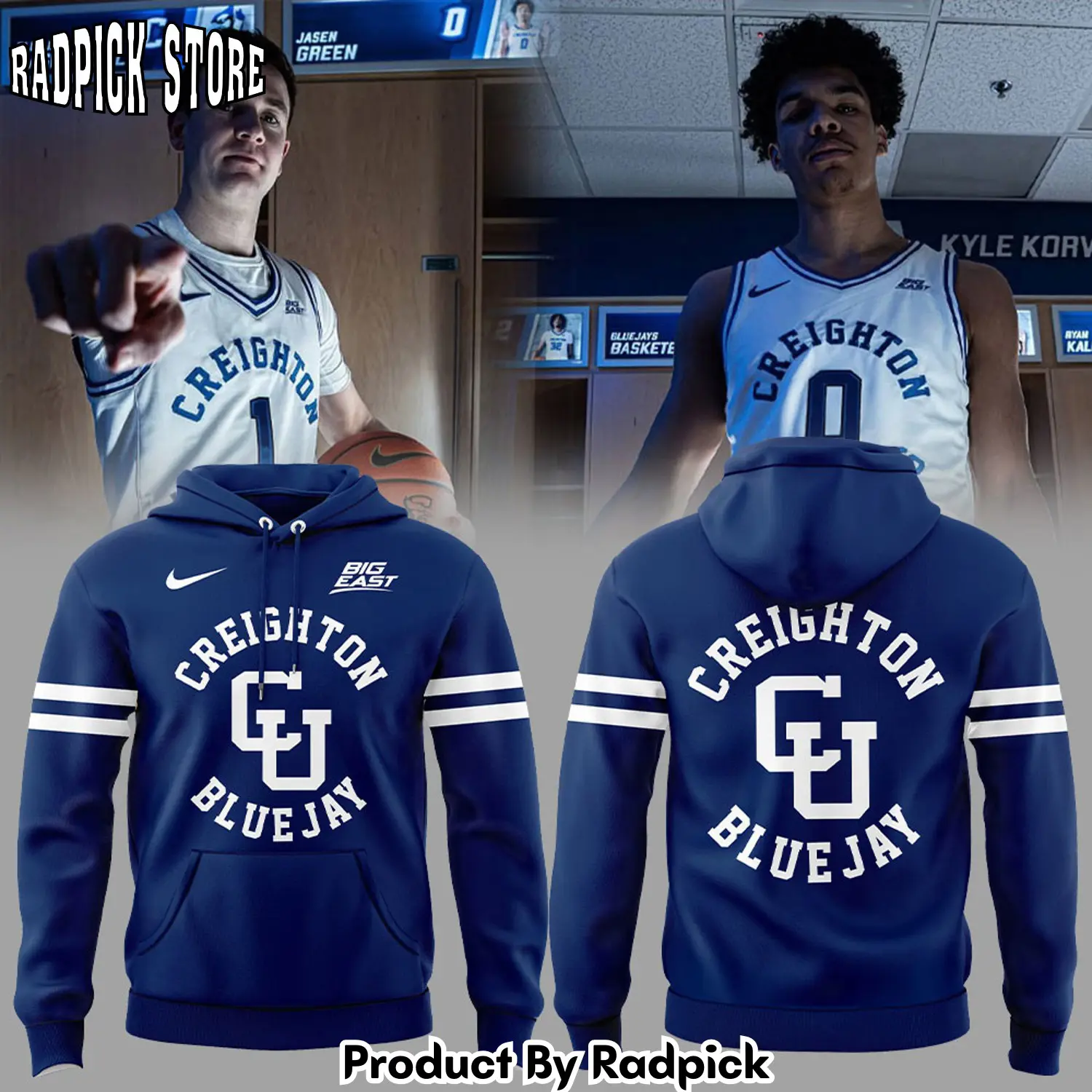 Creighton mens basketball alumni day uniforms v2 hoodie joggers hoodie and long pants set rp291794